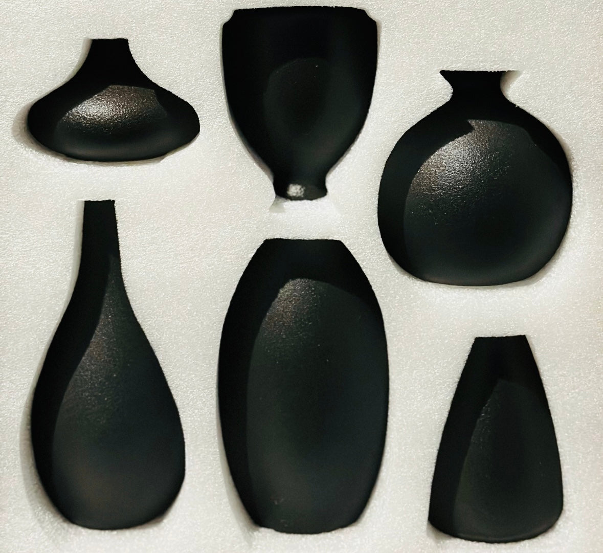 Black Ceramic Decorative Flower Pot (set of 6 pieces)