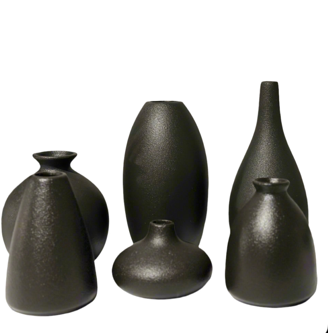 Black Ceramic Decorative Flower Pot (set of 6 pieces)